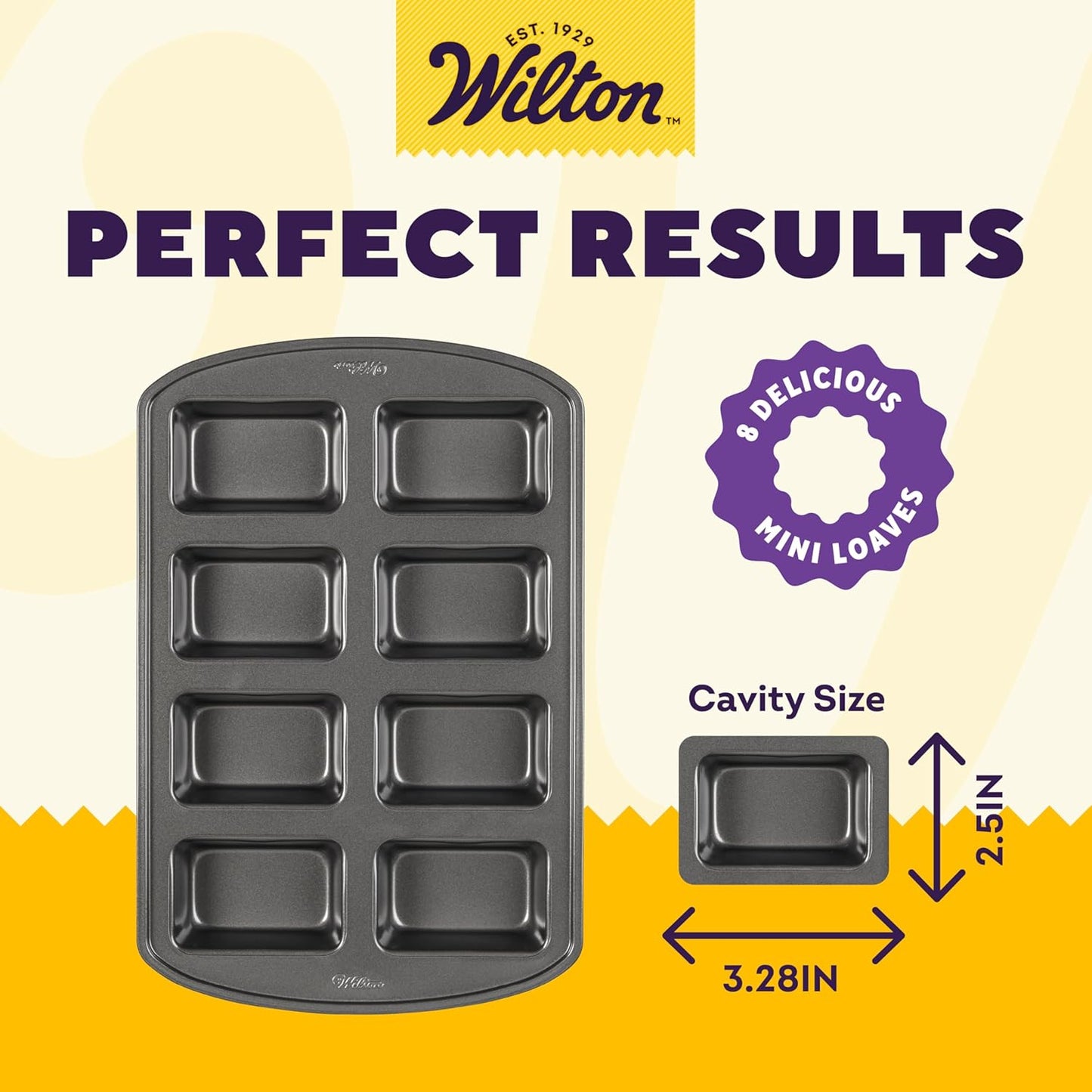 Wilton Gold Non-Stick Mini Loaf Pan, Cold-Rolled Steel Bakeware, Made without PFAS, Packaging May Vary