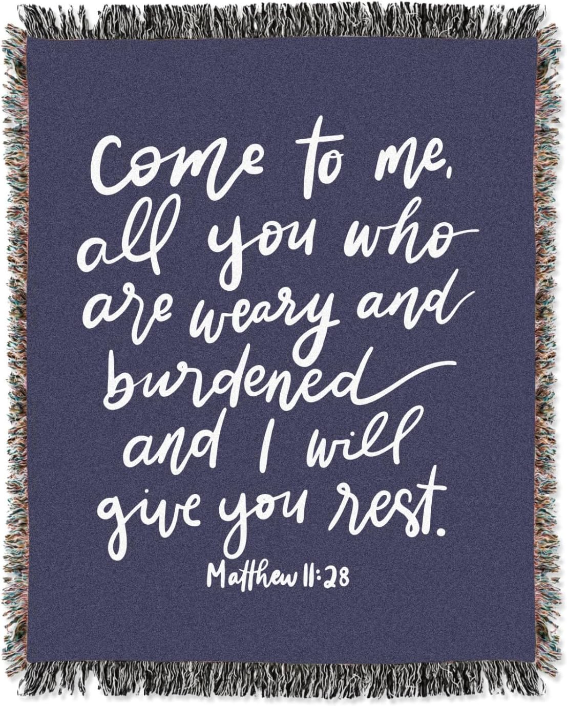 Elly & Grace Christian Wovenl Blanket, Religious Prayer Throw for Women, Inspirational Woven Blanket 27x20 inches (Come to Me)