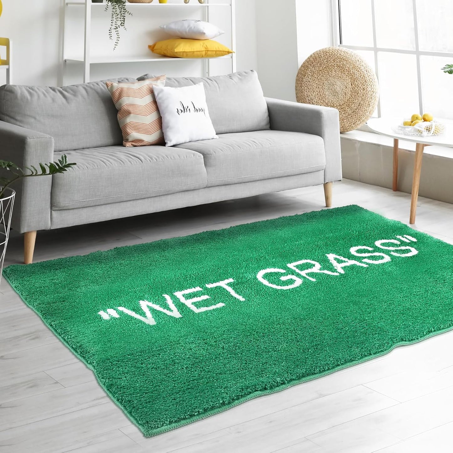 Wet Grass Rug for Bedroom-Non Slip Wet Grass Carpet for Living Room-Green Grass Rug is Machine Washable Home Floor Mat-Premium Area Rug for Home Decor [47.2 x 31.5]