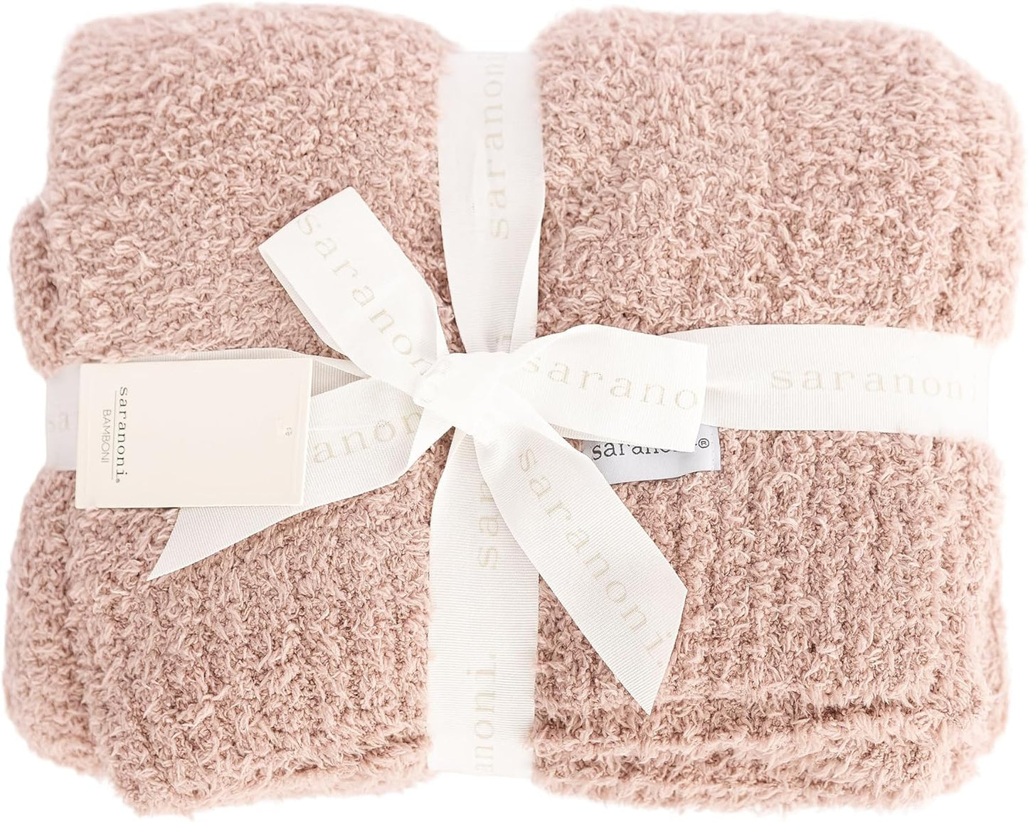 SARANONI Bamboni Luxury Throw Blanket | Oversized Super Soft Plush Home Decorative Comfy Blankets for Couch or Bed | Pink - X-Large 60” x 80”