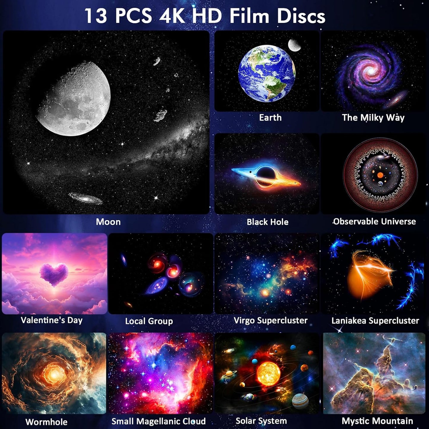 Galaxy Projector Pro for Bedroom,13 in 1 Planetarium Star Projector Light,Ceiling Night Light Milky Way Mood Lighting with Timer,360° Rotating,LED Space Galaxy Lamp Bedroom Room Decor for Adults Kids