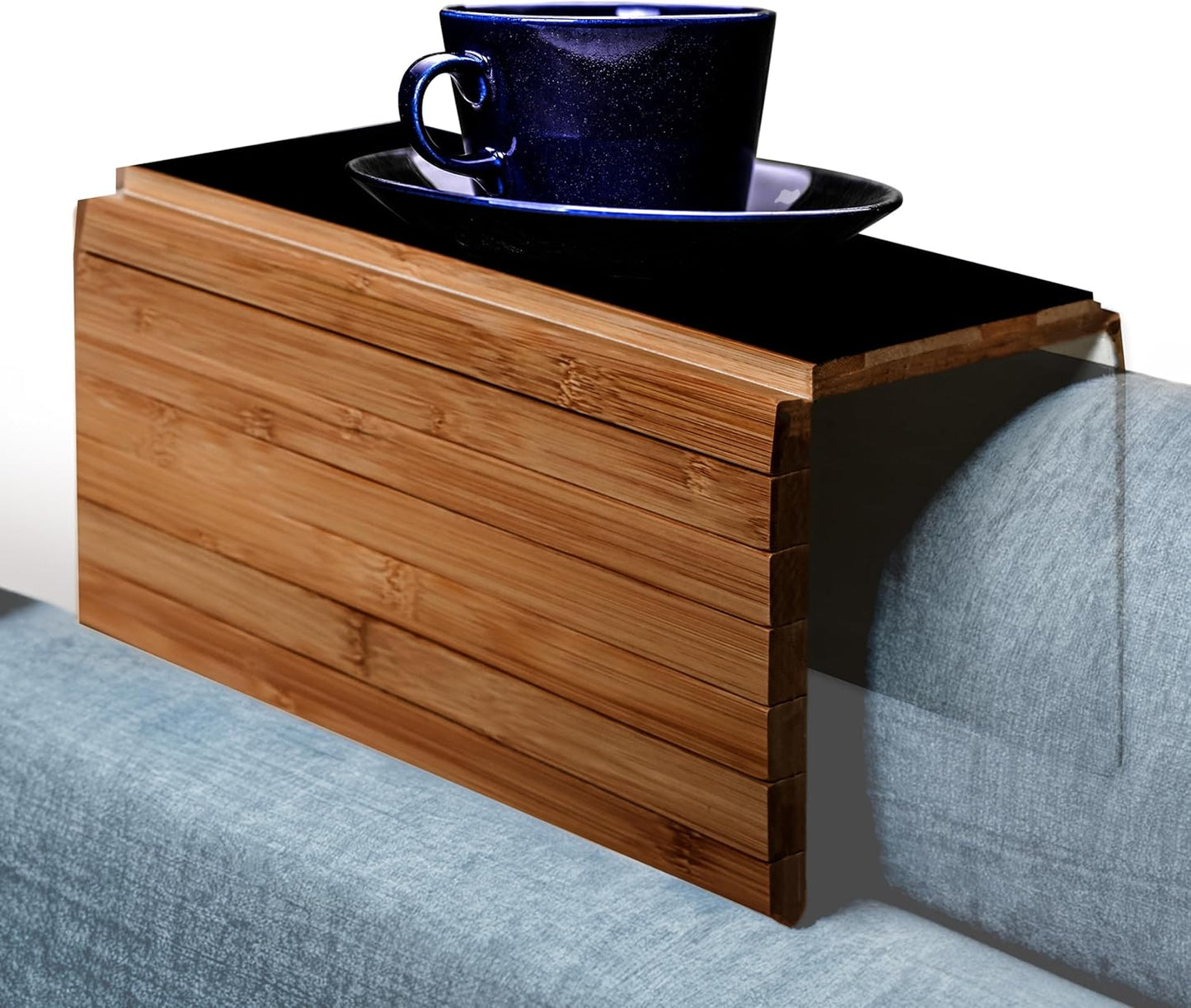 Trademark Innovations Sofa Arm Tray Couch Table Tray Couch Arm Cup Holder Couch Caddy with Cup Holder
