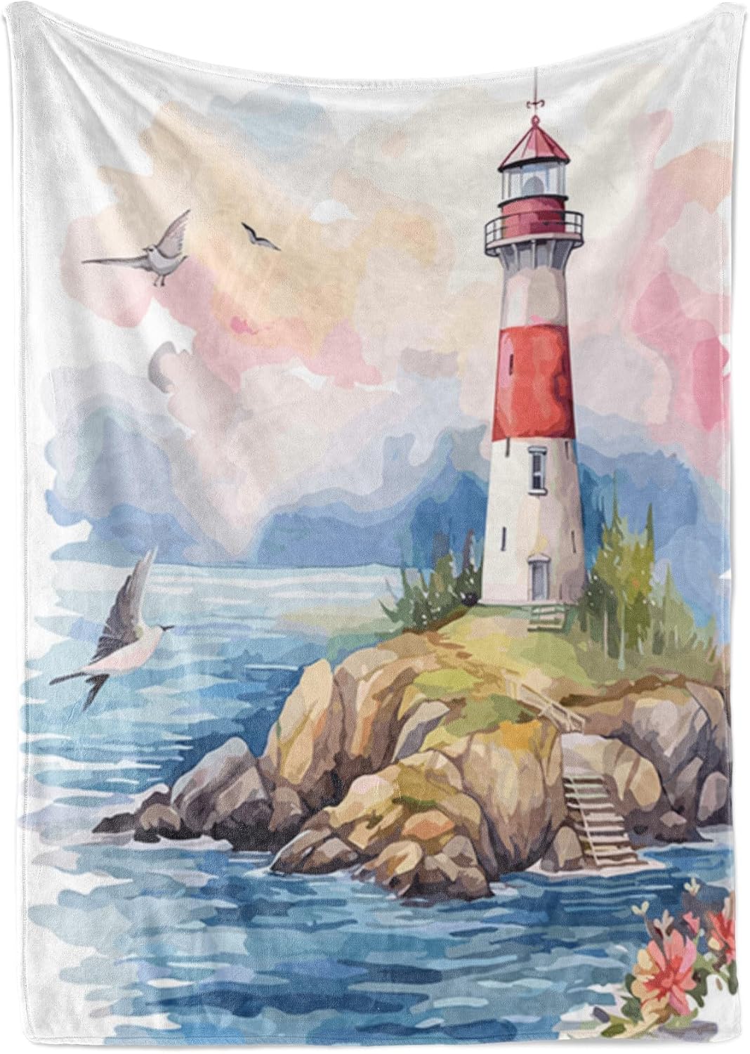 InnoBeta Lighthouse Gifts, Lighthouse Throw Blanket, Flannel Blankets for Lighthouse Lovers on National Lighthouse Day, Christmas, Birthday, Thanksgiving Day - 50" x 65"