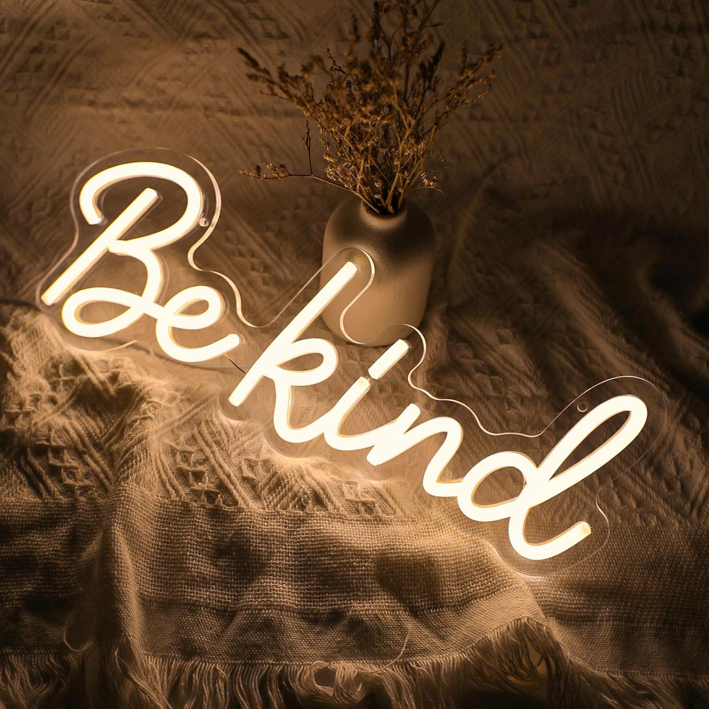 Be Kind Neon Sign, Classroom Neon Sign Dimmable LED Kids Neon Lights Inspirational Signs for Wall Decor, Warm White Be Kind Light Gift for Classroom, Bedroom, Kids Room, Dorm, Office, Bookstore Boutique