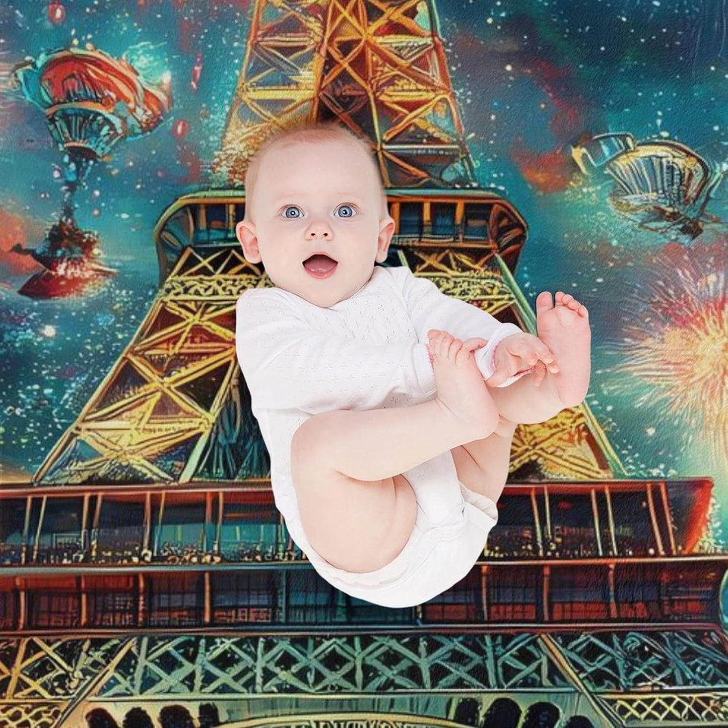 Paris Eiffel Tower (6) Throw Blanket for Couch Bed Plush Cozy Fuzzy Flannel Blanket for All Season 60"x80"