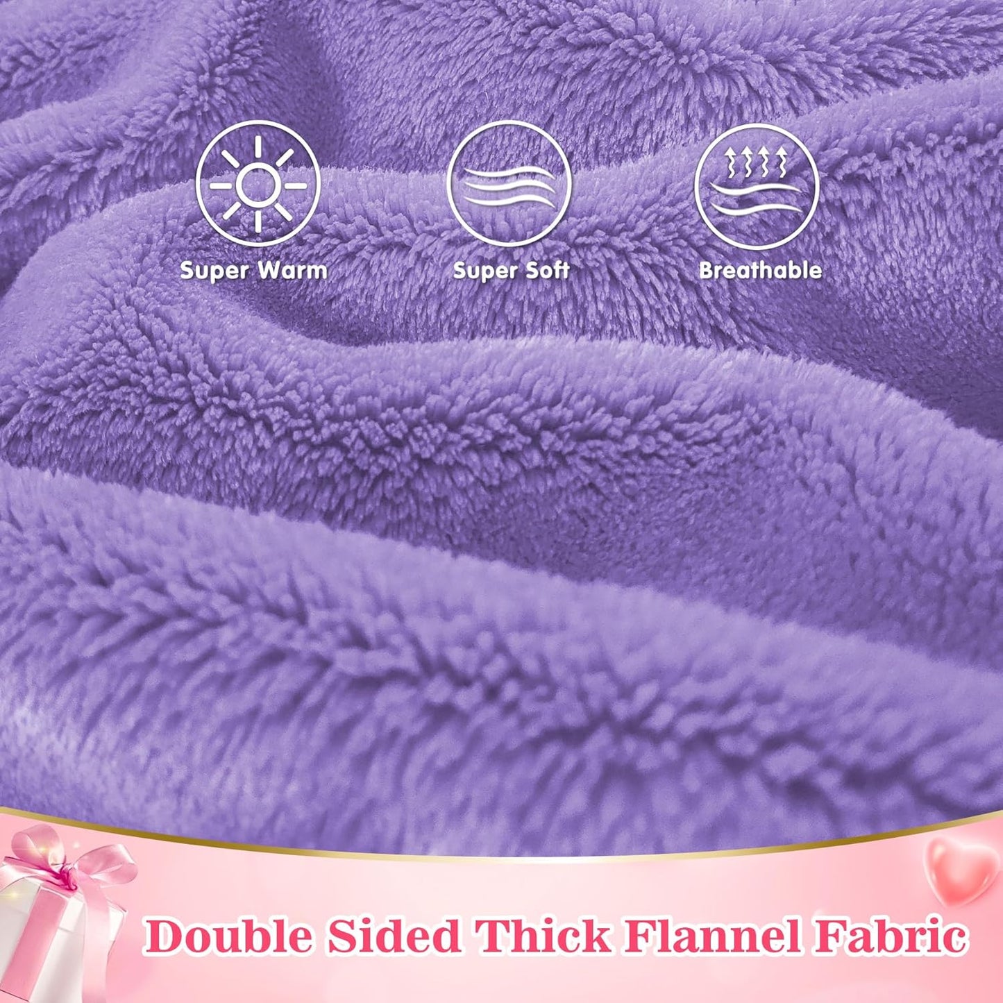 Waitu Wearable Blanket Sweatshirt Gifts for Women and Men, Super Warm and Cozy Blanket Hoodie, Thick Flannel Blanket with Sleeves and Giant Pocket - Purple