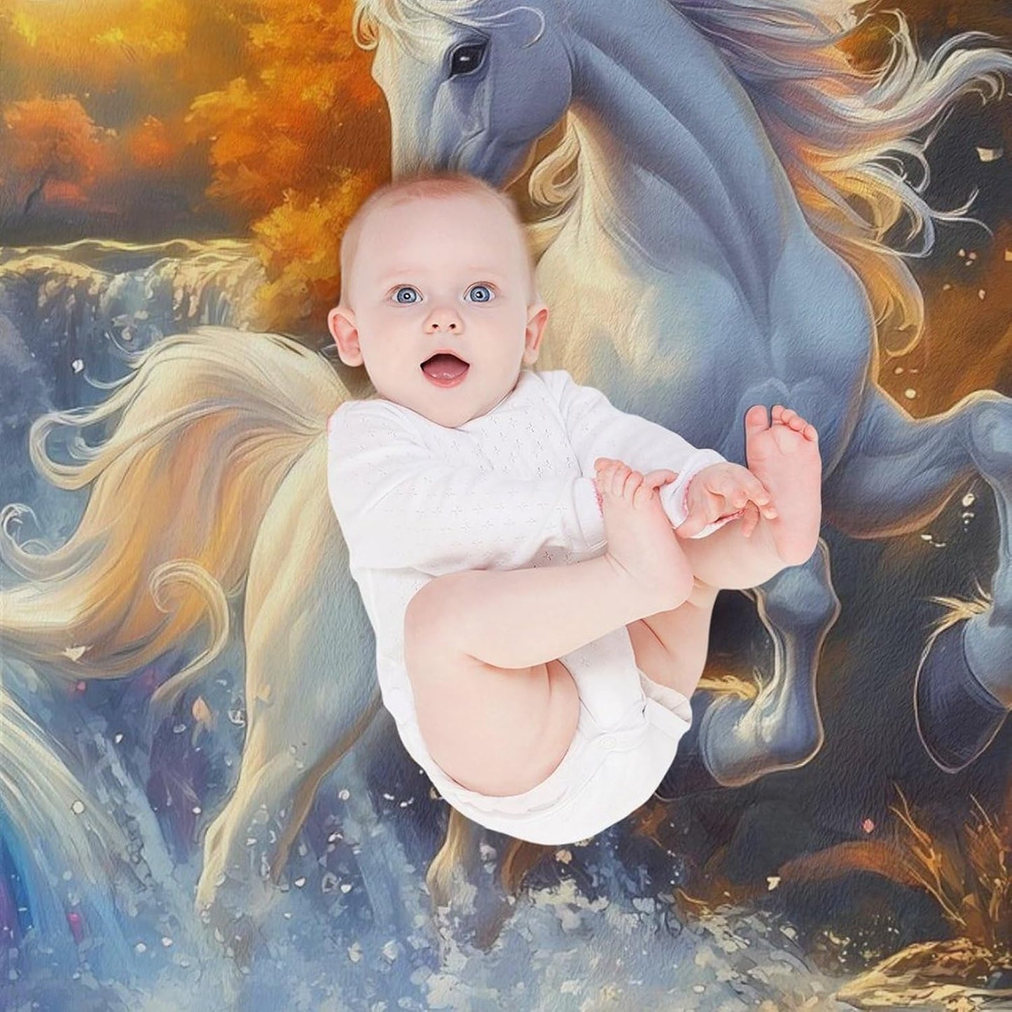 Un-icorn Throw Blanket for Couch Bed Plush Cozy Fuzzy Flannel Blanket for All Season 66"x90"