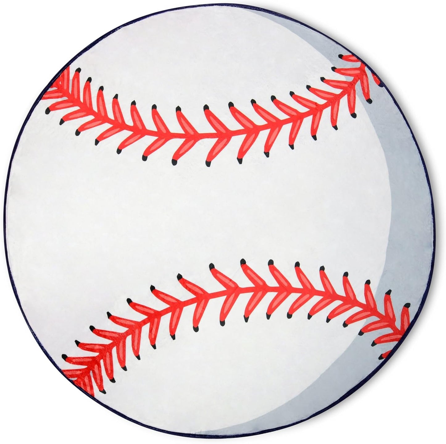 iscream Home Run Premium Silky Plush 60" Round Reversible Baseball Shaped Fleece Throw Blanket