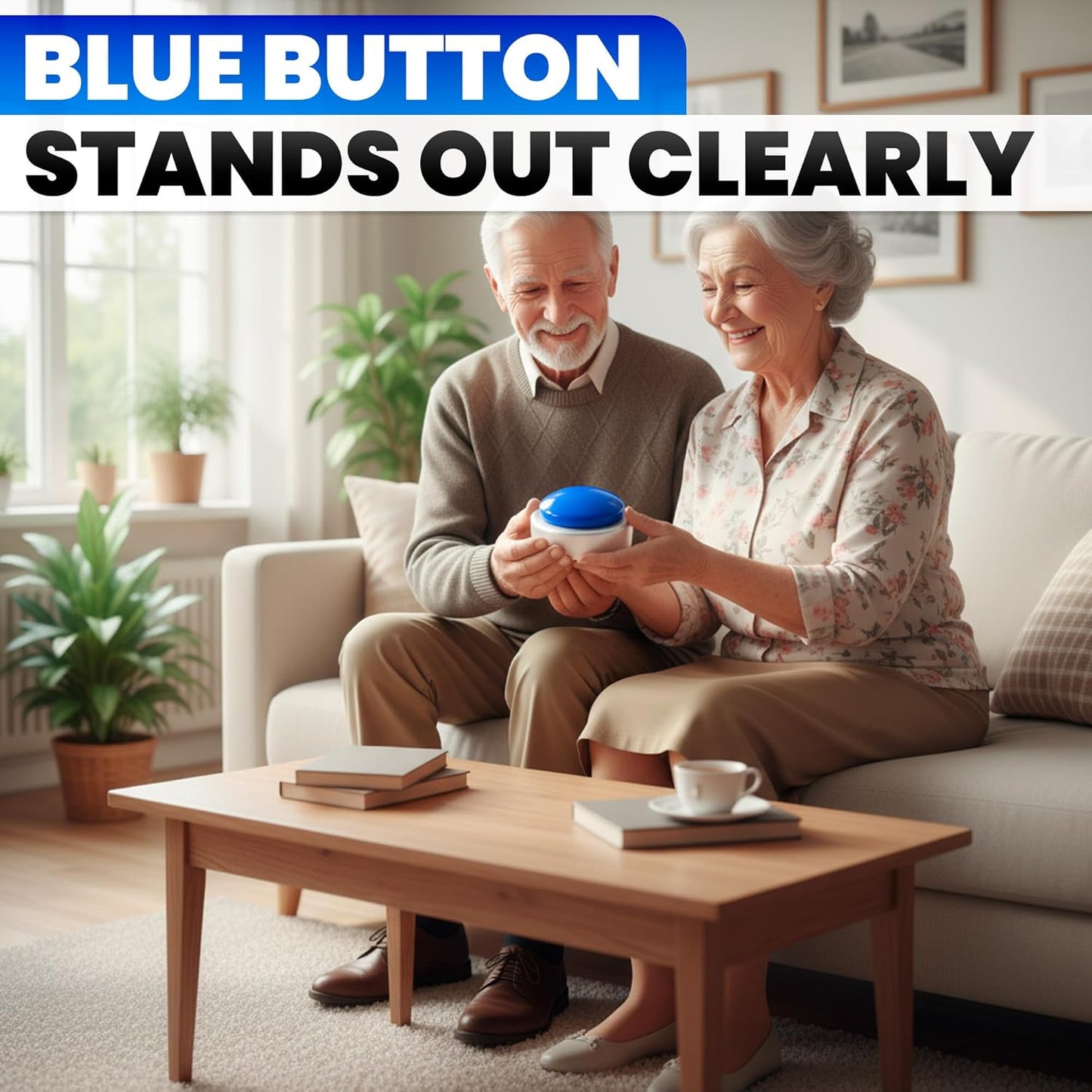 Talking Clock for Blind Elderly with English Voice & Alarm – Easy-to-Use Voice Announced Time & Date Talking Watches for the Blind | Big Button Interface, High/Low Volume, Gift for Elderly Loved Ones
