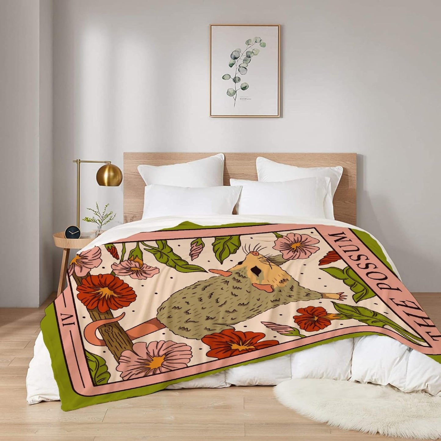 Possum Blanket Gifts for Possum Lover 40 x 50 Inch for Kid,Possum Possum Fannel Fleece Throw Blanket Super Soft Throws Blanket for Bed Couch Sofa