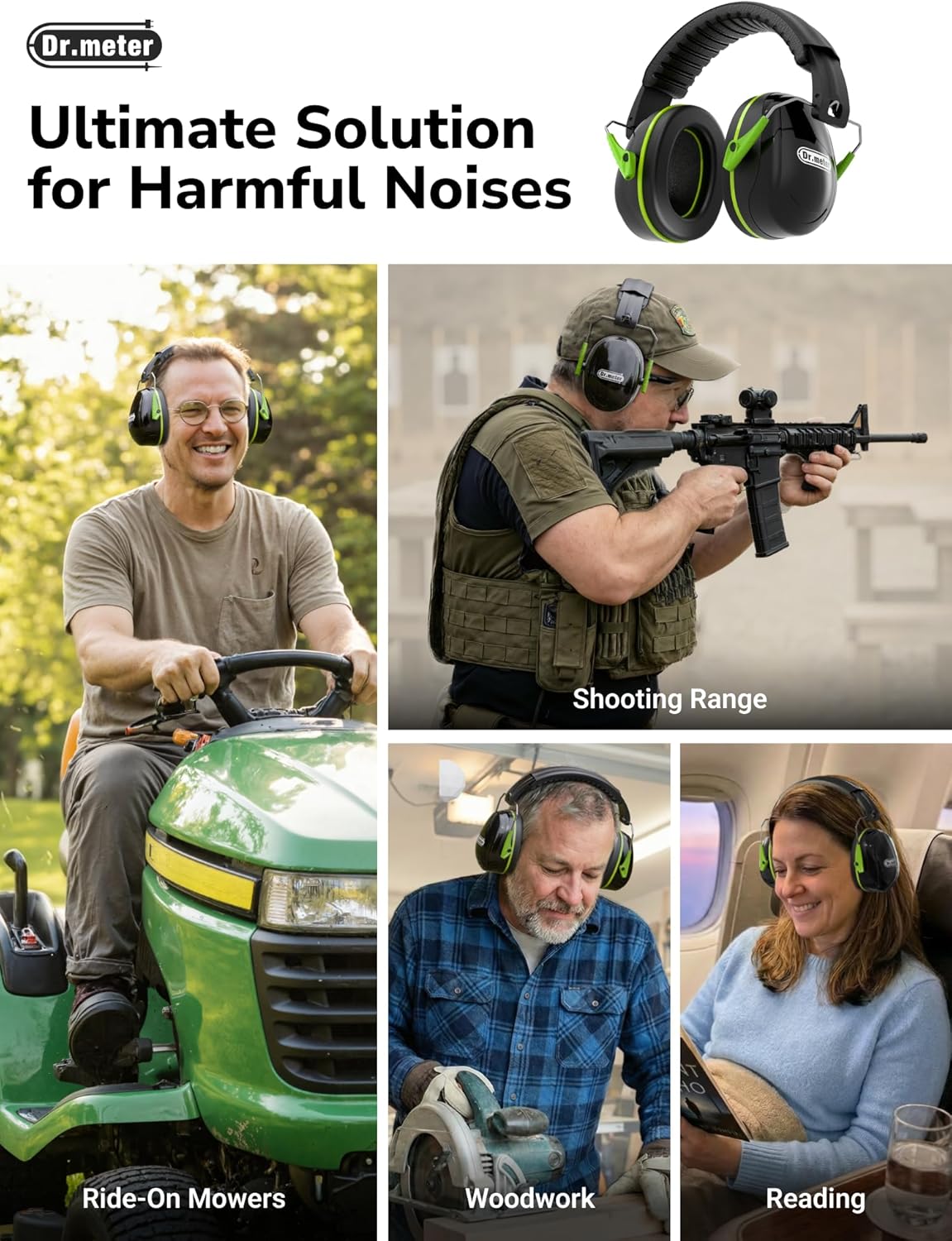 Hearing Protection Ear Muffs, 31dB Noise Reduction Safety Earmuffs for Adults Kids Autism Sensory, Range Ear Protection Earmuff for Mowing, Concentration and Garden Work