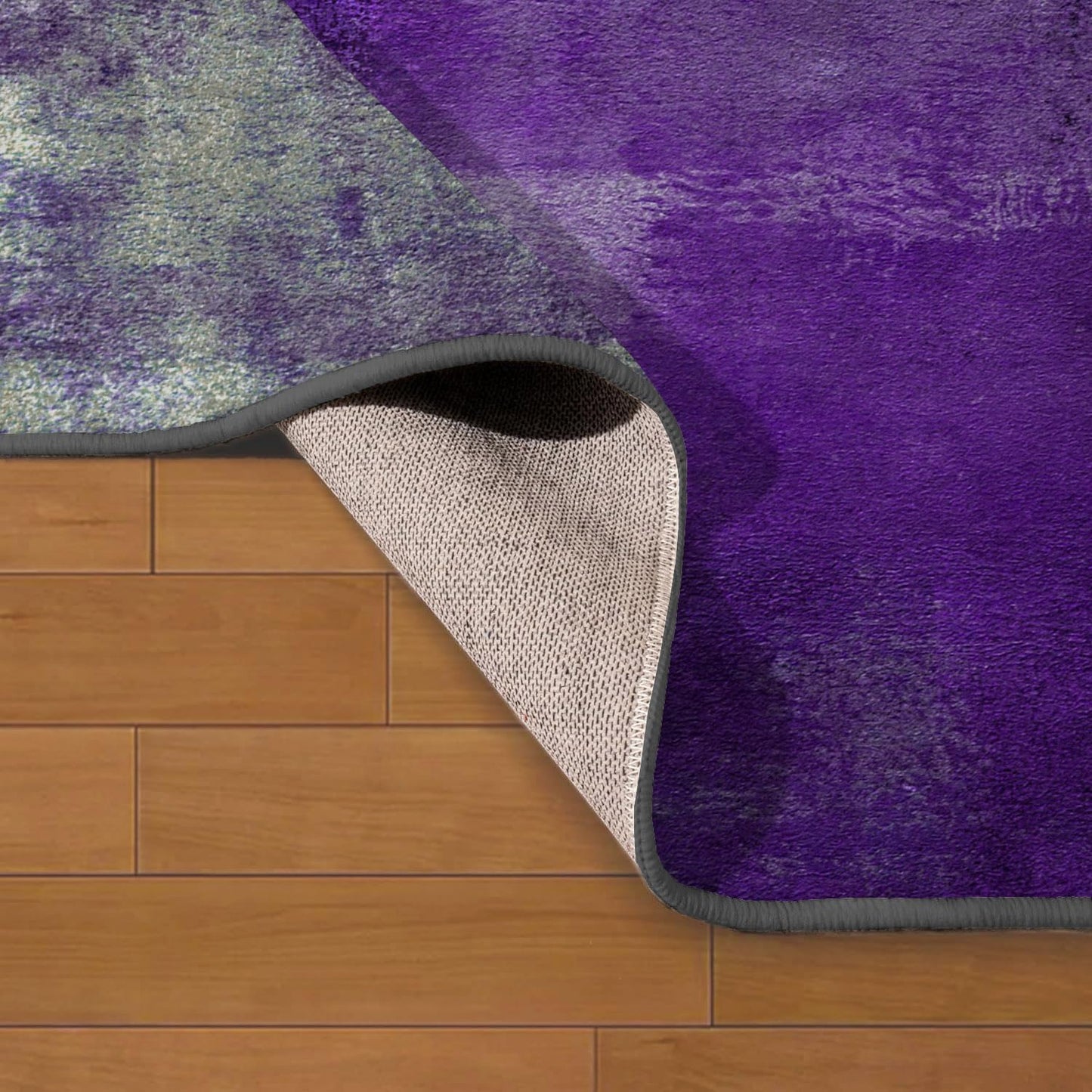 LOKMU Non-Slip Area Rugs Purple and Grey Abstract Art Home Decor Rugs Carpet for Classroom Living Room Bedroom Dining Kindergarten Room 2.7'x6'