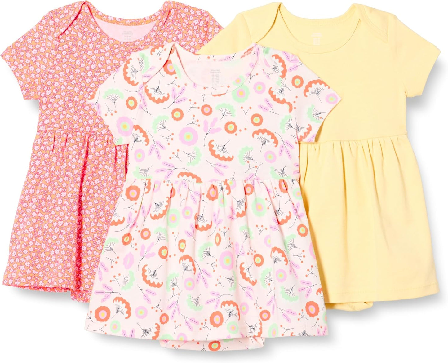 Amazon Essentials Baby Girls' Short Sleeve Bodysuit Dress, Everyday Dresses