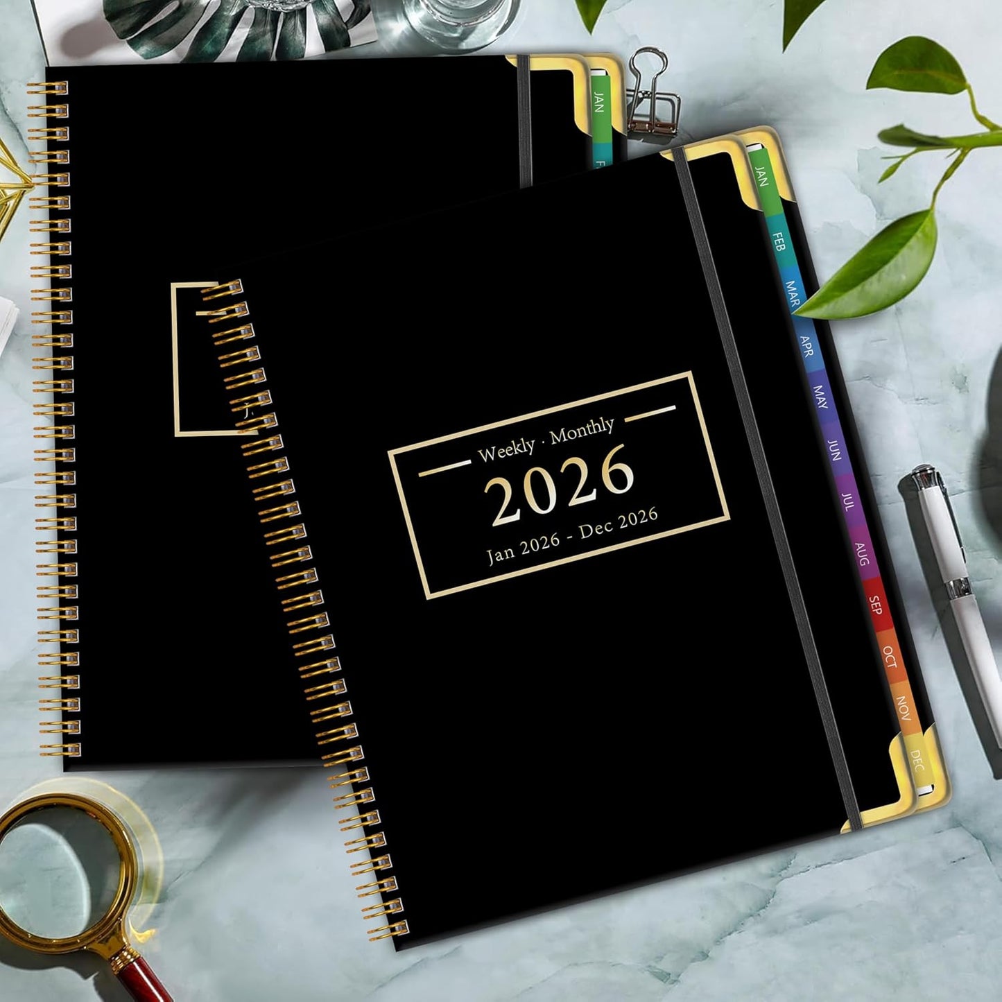Planner -2026, Hardcover Weekly & Monthly Calendar Planner, January 2026 - December 2026, 8.5" x 11", Daily Agenda Book with Colorful Tabs, College Organizer Notebook, School & Work Supplies for Student Teacher Classroom