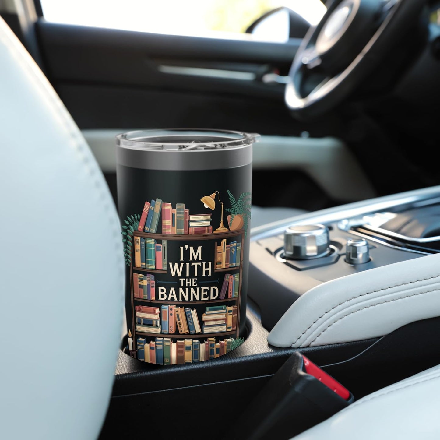 I'm With The Banned Books Reading Stainless Steel Insulated Tumbler