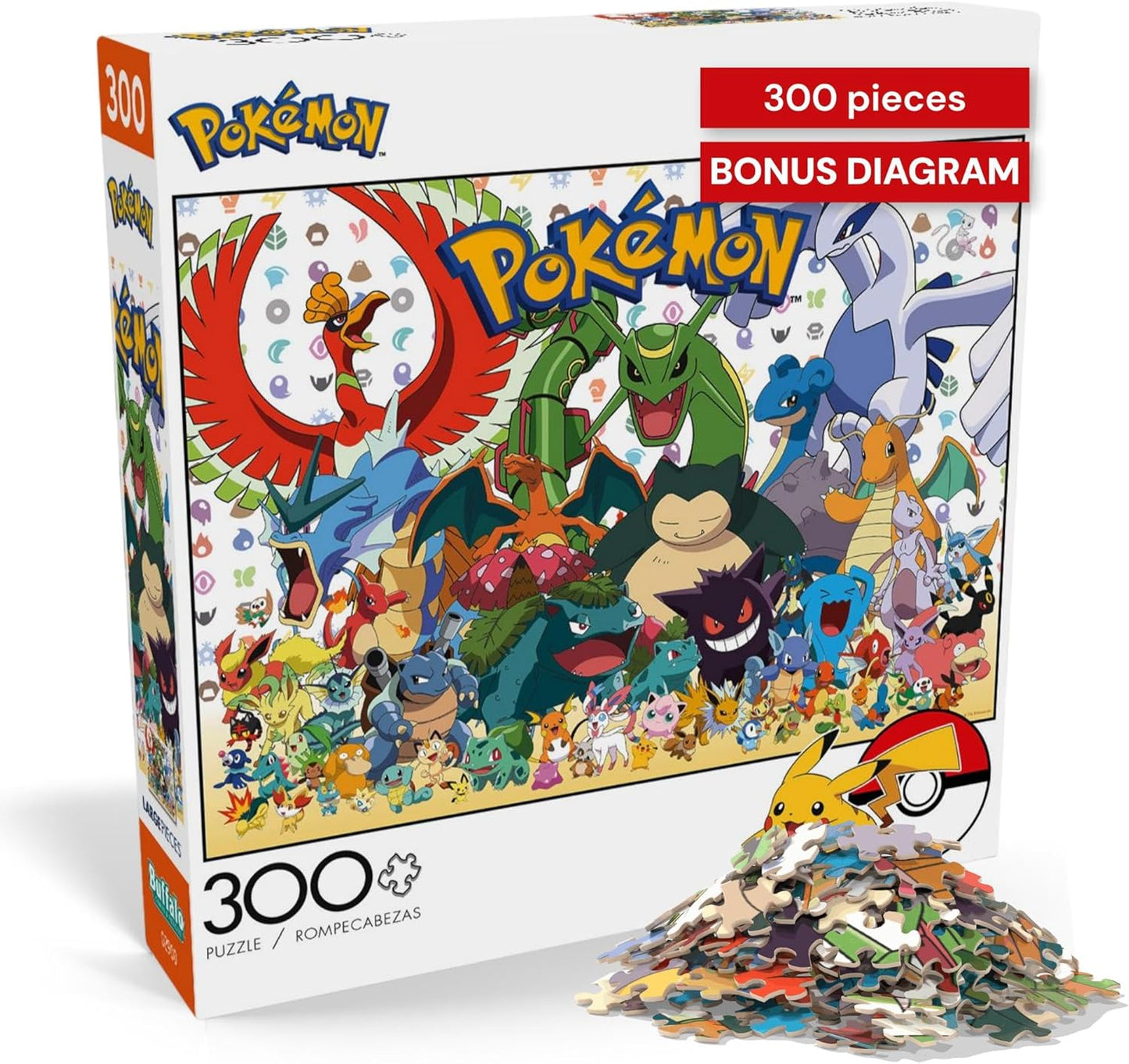 Buffalo Games - Pokémon - Fan Favorites - 300 Piece Jigsaw Puzzle for Adults - Vibrant Jigsaw Puzzles with Oversized Pieces - Finished Size 21.25 x 15.00