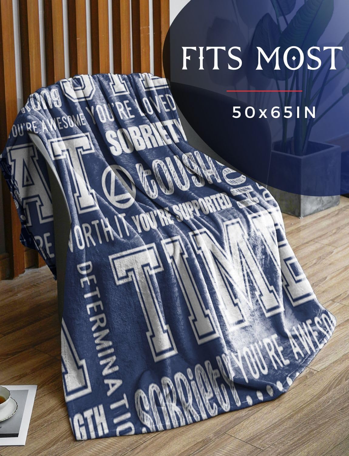 Sobriety Gifts for Women and Men, AA Gifts Sobriety for Women, Sobriety Blanket, Sober Gifts for Women, Friends, Flannel Throw Blanket - 50"x 65"