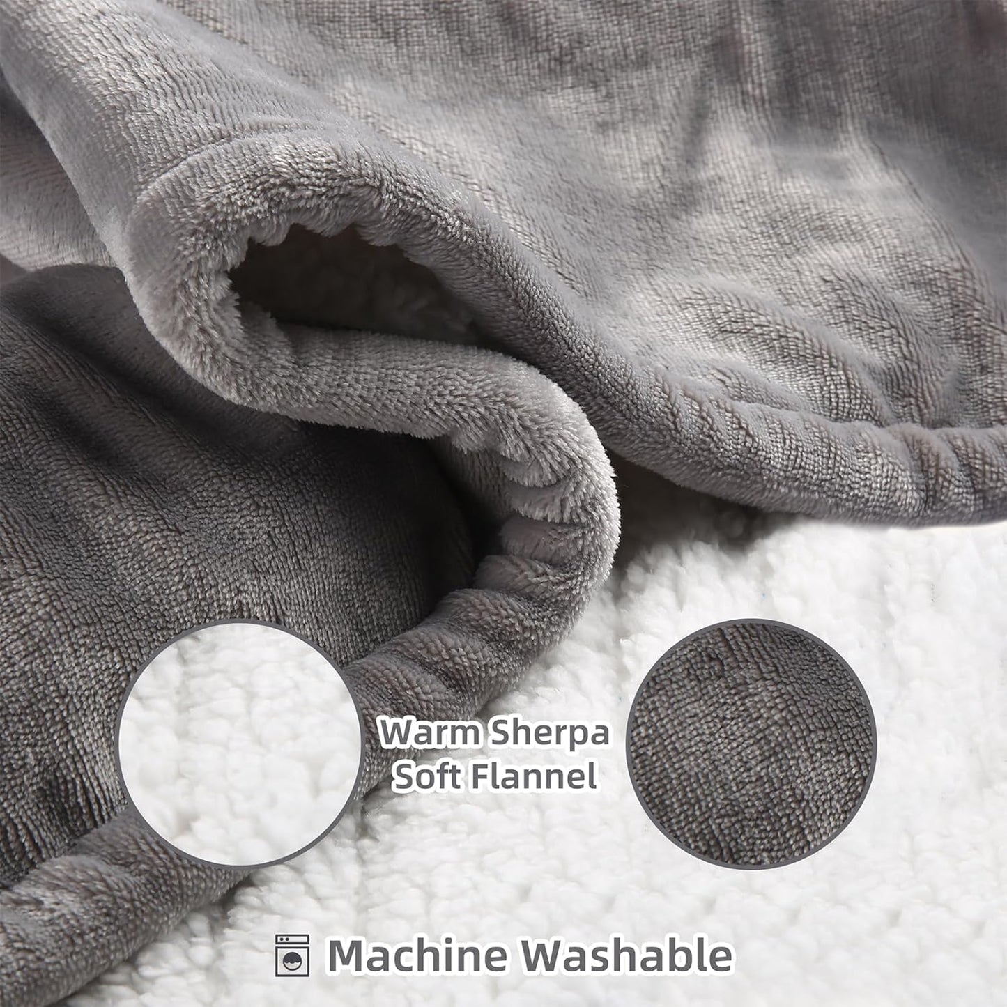 ESTINGO Heated Throw Blanket Electric Blanket Throw, Heated Blanket with 5 Heating Levels & 4 Hours Auto Off, Super Cozy Soft Sherpa Heating Blanket with Fast Heating for Bedding, 50"x60", Light Gray