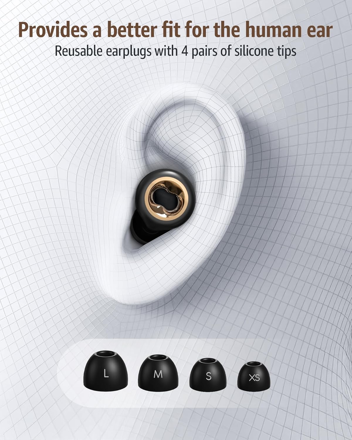 Sleeping Ear Plugs: 45DB Noise Cancelling Ultra-Comfy Reusable Ear Plug- Silicone Hearing Protection for Concerts & Travel & Snoring-Silicone Hearing Protection Earbuds with 8 Eartips