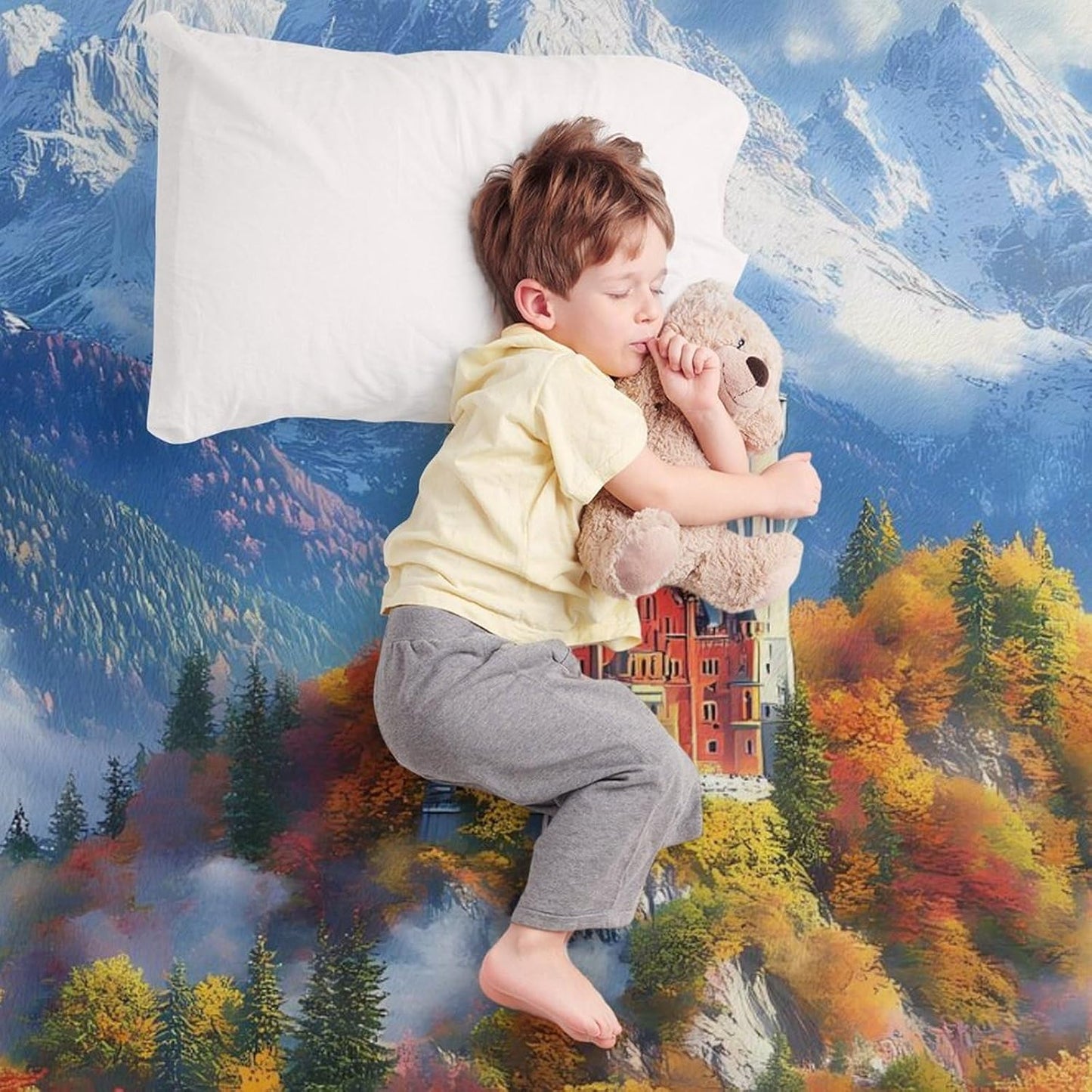 Schloss Neuschwanstein Throw Blanket for Couch Bed Plush Cozy Fuzzy Flannel Blanket for All Season 30"x40"