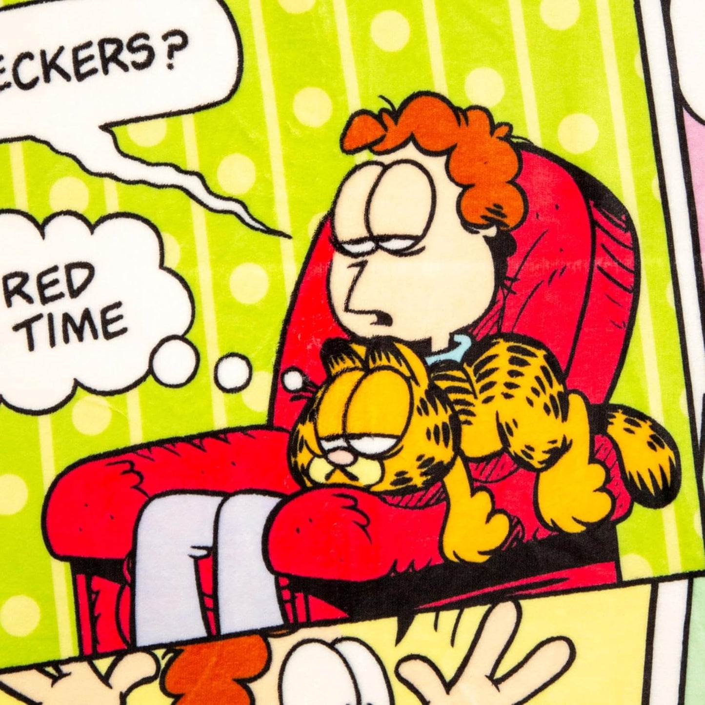 Garfield and Jon Comic Strip Panels Fleece Sherpa Throw Blanket | Soft Polyester Cover For Sofa, Bed | 50 x 60 Inches