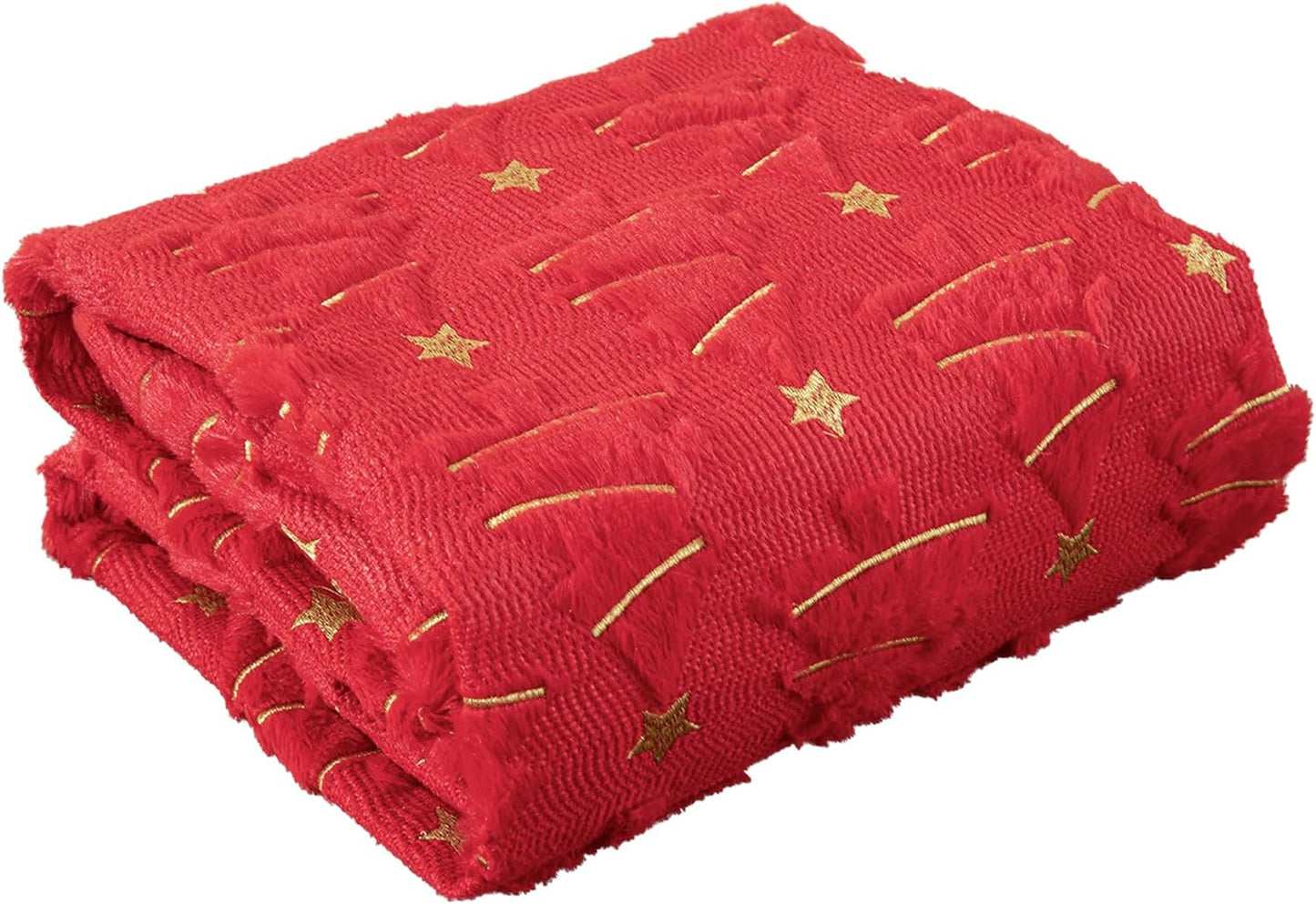 Christmas Tree Throw Blanket with Flannel Backing – Soft Decorative Blanket for Couch, Sofa & Bed, Cozy Holiday Blanket for Christmas Decor, Red
