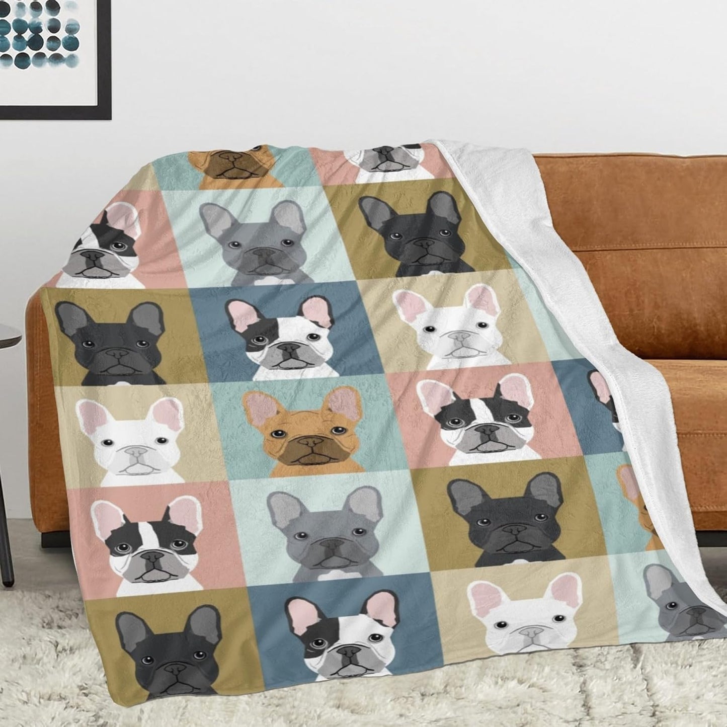 French Bulldog Blanket Gifts Super Soft Bulldog Dog Throw Blanket, Warm Cozy Fluffy Lightweight Blankets and Throws for Couch Sofa Bed 50"X40"