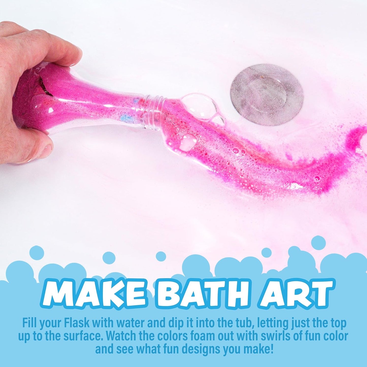 Tub Works® Kids Bath Bomb Potion™ Bath Toy, Variety 6 Pack | Nontoxic | Fizzes, Foams & Bubbles with an Eruption of Color | Interactive Bath Bombs | Fun Science Toddler Bath Toys