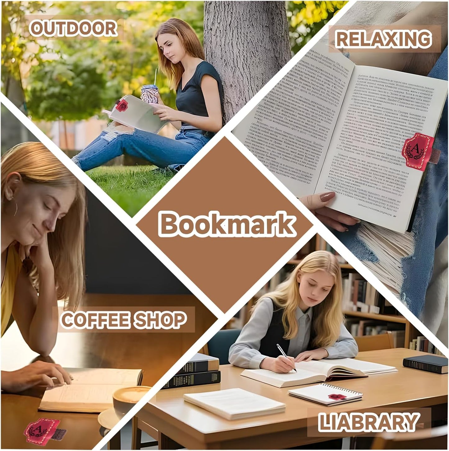 Custom Bygone Mark Bookmark with Pen Holder, 26 Letters Name Initial Erebloom Personalized Magnetic Leather Book Mark, Magnetic Pen Holder Bookmark for Reading Men Women (Red, J)
