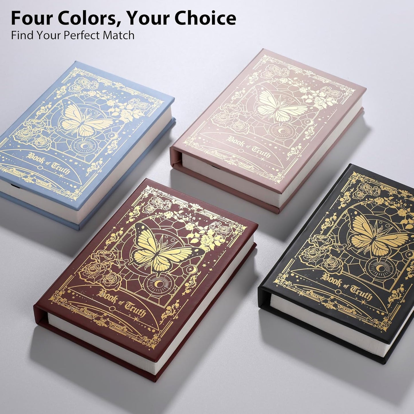 Magic Truth Book Light - Rechargeable LED Book Lamp for Home Decor, Ideal Christmas & Bookworm Gifts with Gold Foil Embossed Cover, Warm White Light for Entertainment & Relaxation (Blue)