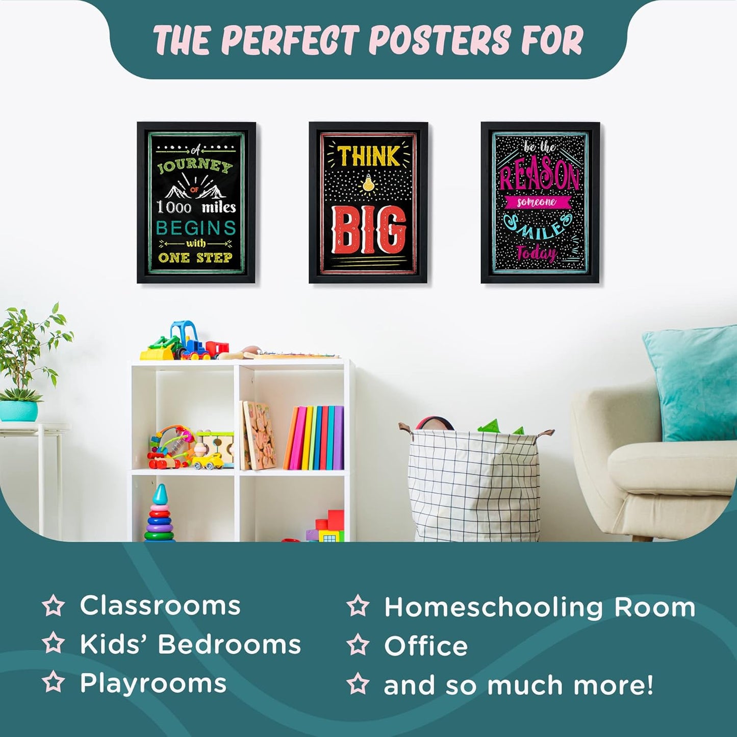 L&O Goods 10-Pack Motivational Posters 11 x 17 – Positive Affirmations for Classroom, Office, or Home – Inspirational Wall Prints - Glossy, Durable, Unframed Prints (Made in USA)