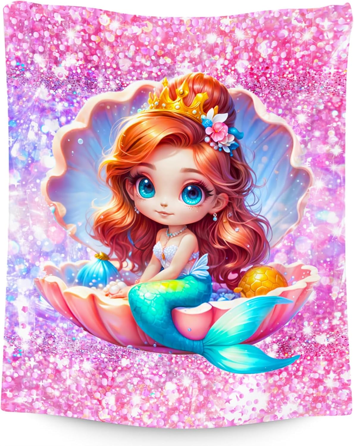 Girls Blanket - Mermaid Blankets for Kids Teens - Gifts for Daughter Women - 60x80 Inches Soft Flannel Cute Throws for Bedroom
