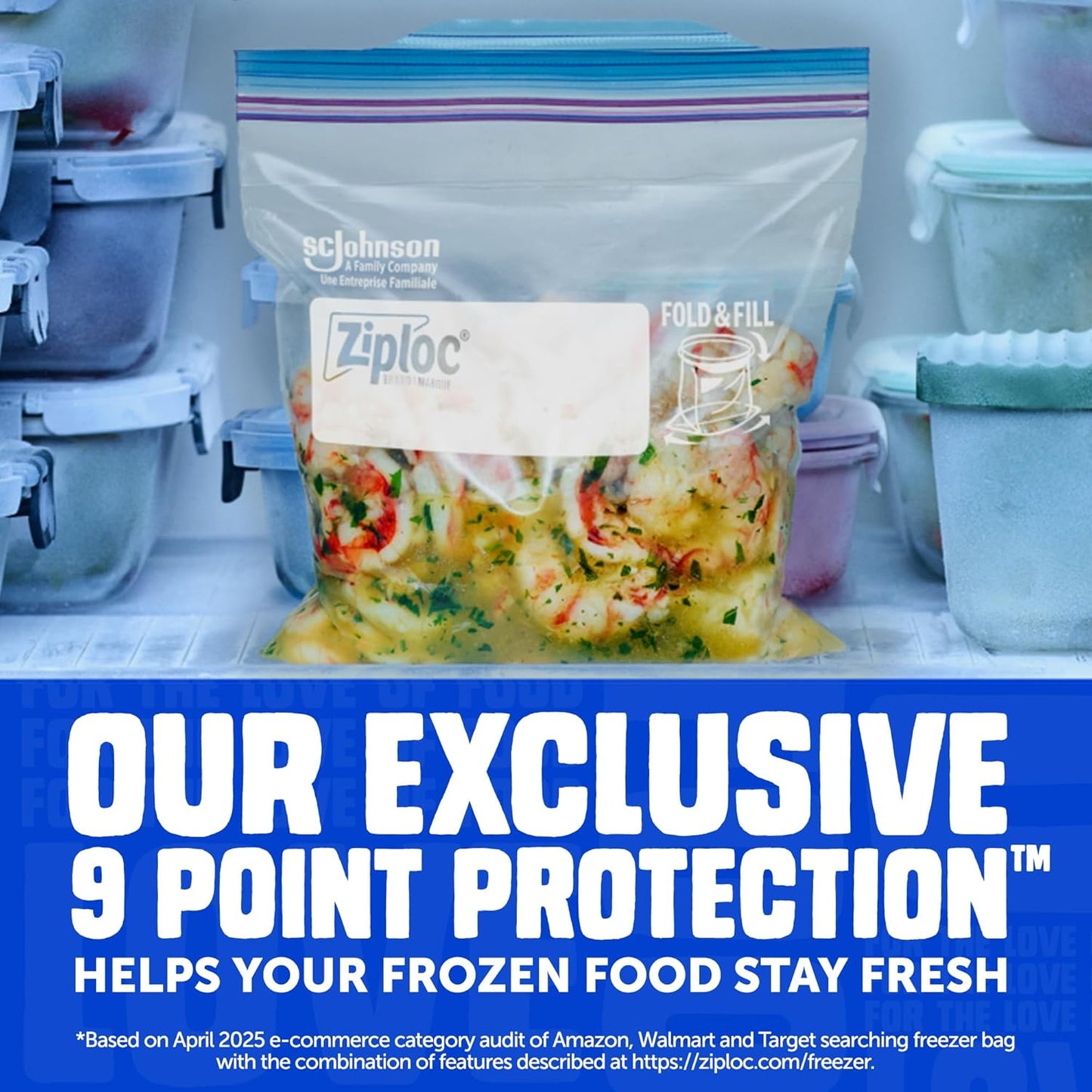 Ziploc Gallon Food Storage Freezer Bags, 132ct Total, Stay Open Design, Easy to Fill, 66 Count, 2 Pack, 132 Total