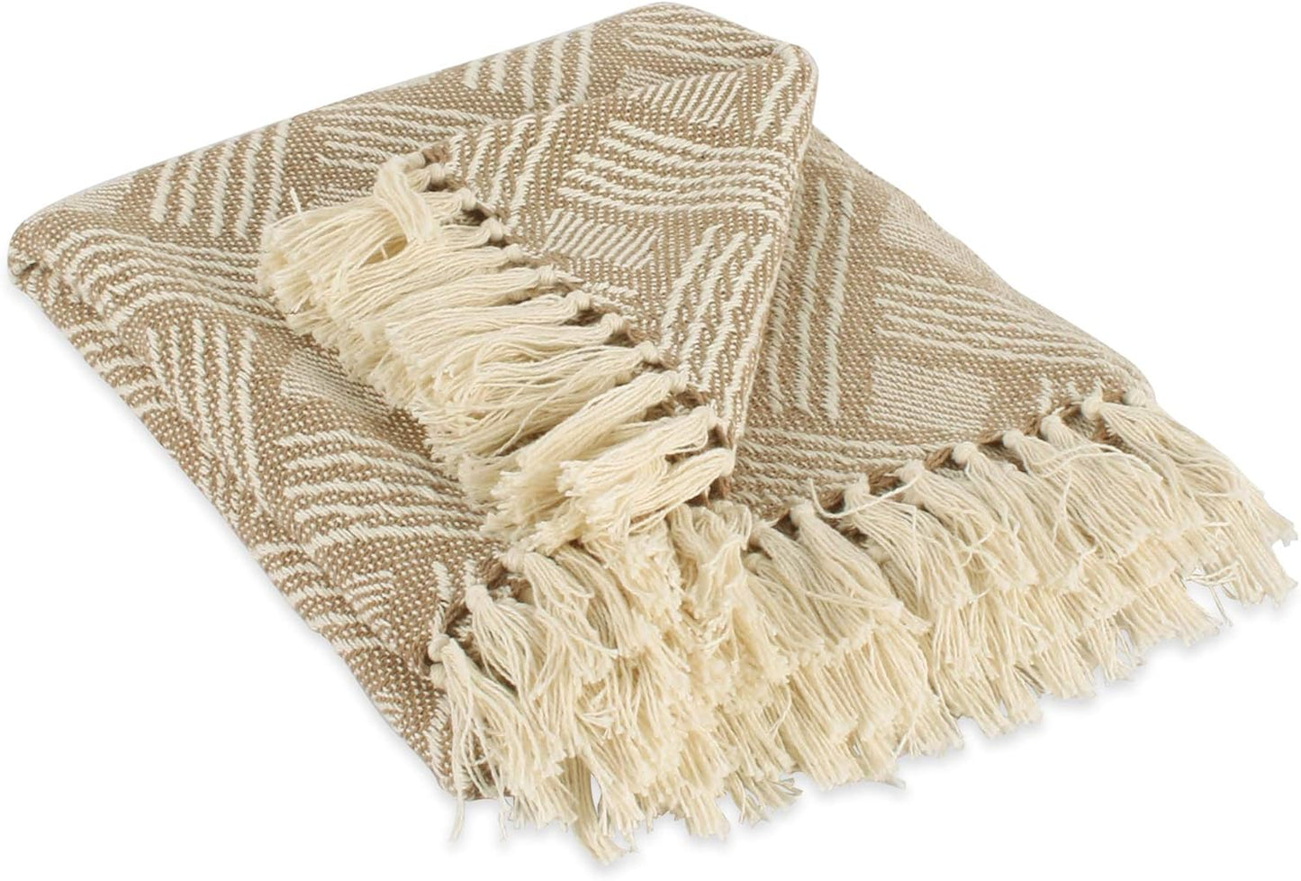 DII Transitional, Basketweave Woven Throw, 50x60, Stone