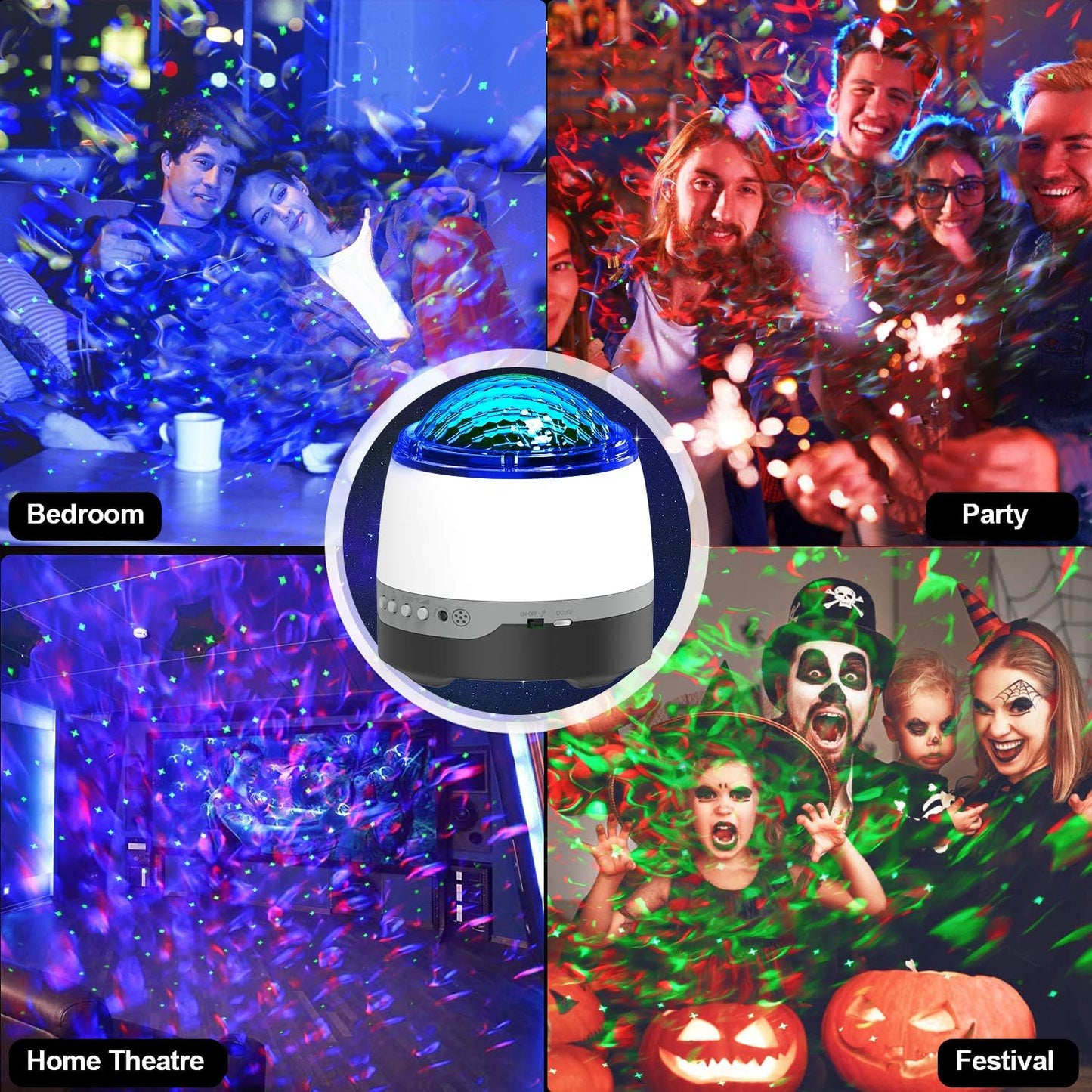 Galaxy Projector for Bedroom,Star Projector,Remote Control & White Noise Bluetooth Speaker,8 Soother Sounds,Timer,Galaxy Light Projector for Kids Room, Adults Home Theater, Party, Living Room Decor