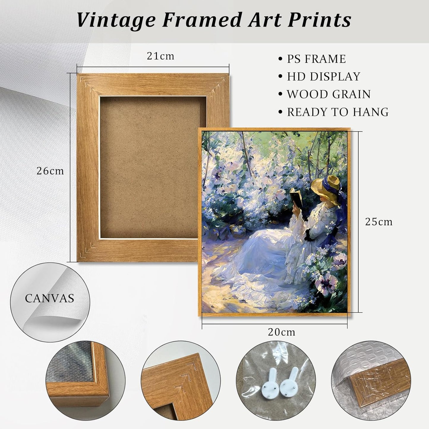 Rustic Wildflower Print Women French Painting Vintage Victorian Wall Art Purple Flower Artwork Vintage Women Picture Woman Reading Wall Art Farmhouse Women Painting Purple Landscape Picture 8x10in Framed