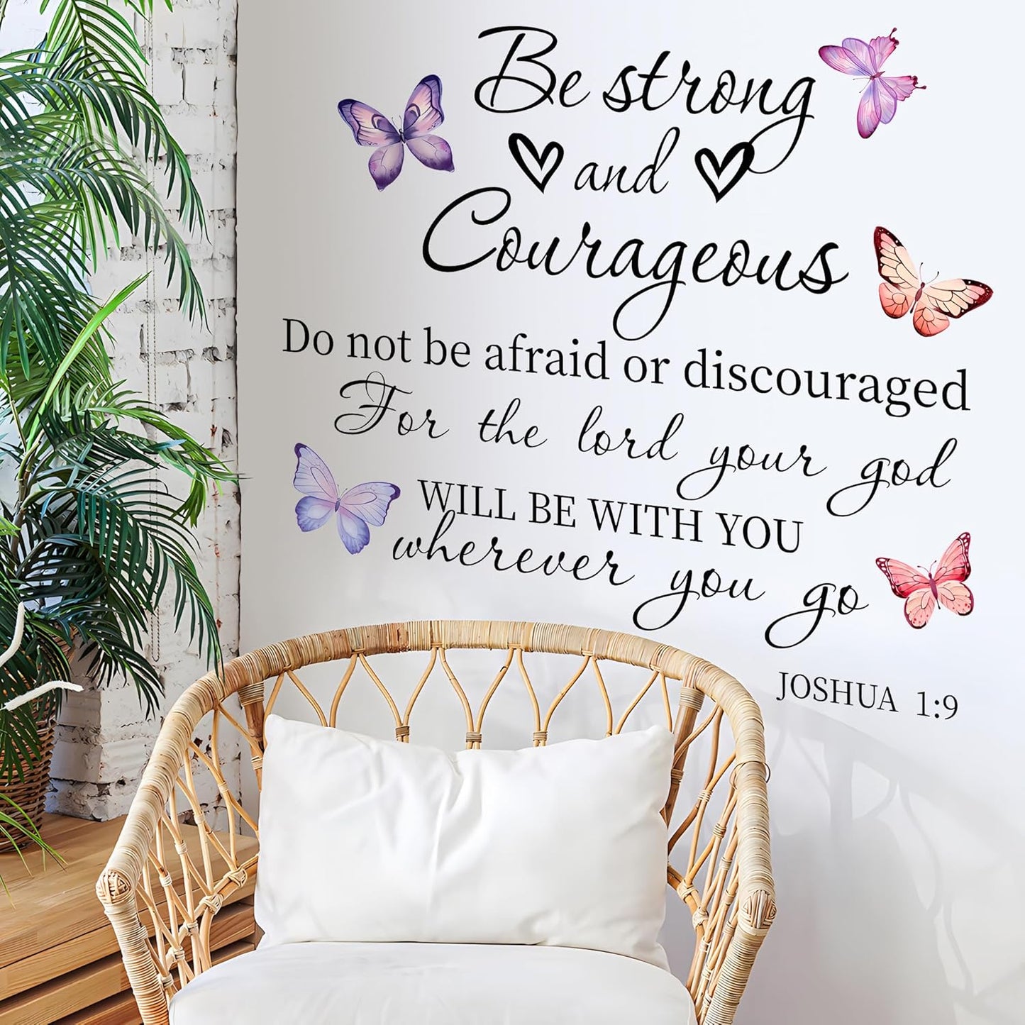 Inspirational Quote Wall Decals Bible Verse Wall Stickers Motivational Positive Phrase Wall Stickers Peel and Stick Wall Mural Decor for Bedroom Living Room Office Bathroom LM63096