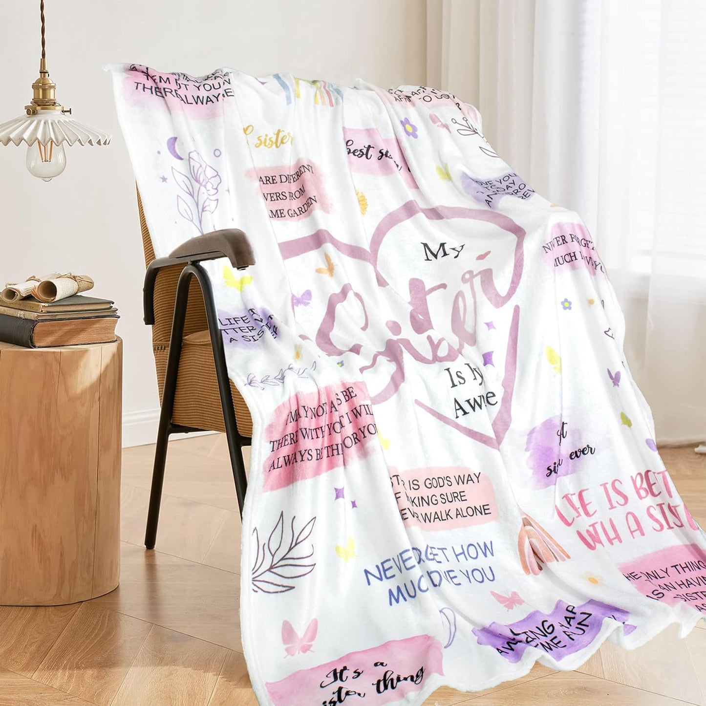 Sister Gifts Blanket, Happy Sister Birthday Gifts Ideas, Best Sisters Ever Gifts for Women, Mother's Day Graduation Birthday Gifts for Sisters Throw Blanket 60"X50"