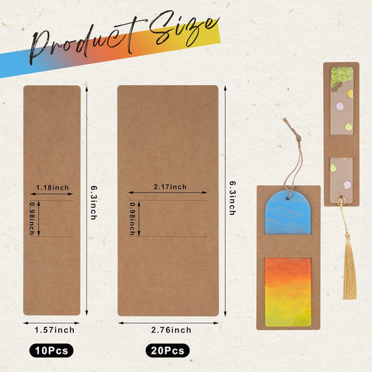 Kraft Bookmark Holder 30 PCS for Acrylic Bookmarks Bulk DIY Bookmarks Sleeves Wrapping Display Cards Small Business Packaging Supplies for Party Gift