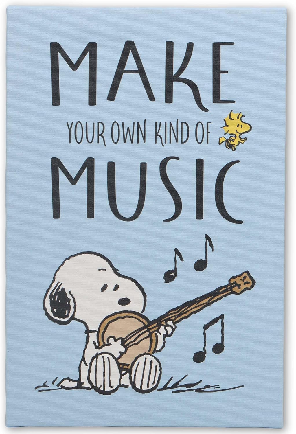 Open Road Brands Peanuts Snoopy Make Your Own Music Gallery Wrapped Canvas Wall Decor - Fun Snoopy Picture for Home or Classroom