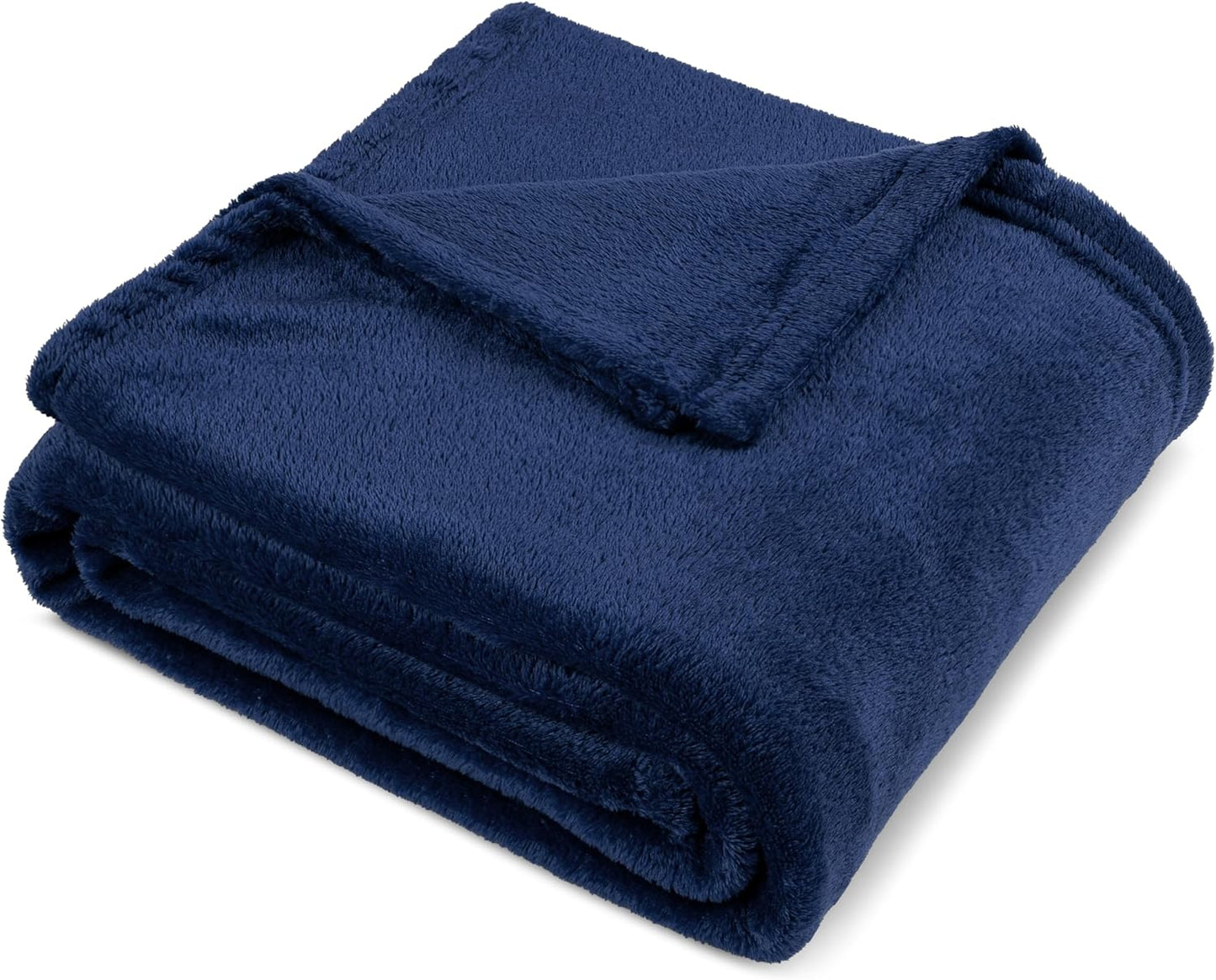 PAVILIA Navy Blue Fleece Throw Blanket for Couch, Dark Blue Super Soft Fuzzy Flannel Throw for Sofa, Luxury Plush Microfiber Bed Blanket, Cozy Home Decorative Velvet Gift Blanket, 50x60