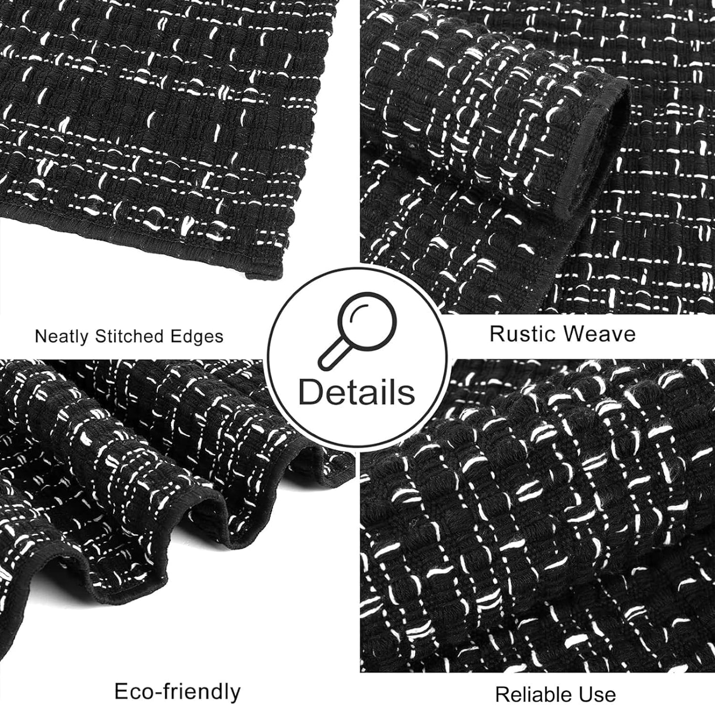 Seavish Black Kitchen Rug, Small Bathroom Rugs, 2'x3' Black and White Striped Rug Throw Rugs Washable Boho Porch Decor Indoor Outdoor Welcome Door Mat for Entryway Front Porch