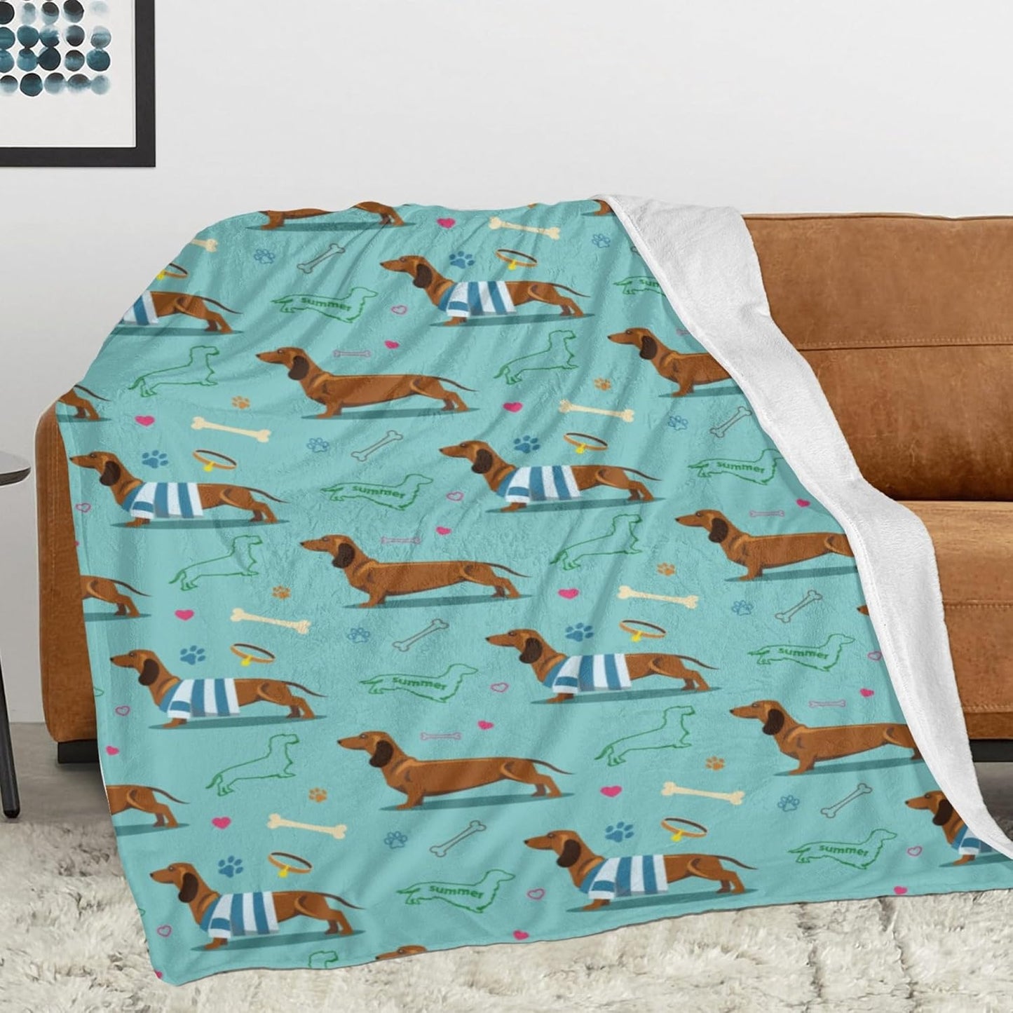 Dachshund Dog Blanket Gift Cute Animal Blanket Bed Throw Blanket Soft Lightweight Cozy Warm Blankets for Kids Teens Men Women (60"x50", Dachshund Dog)