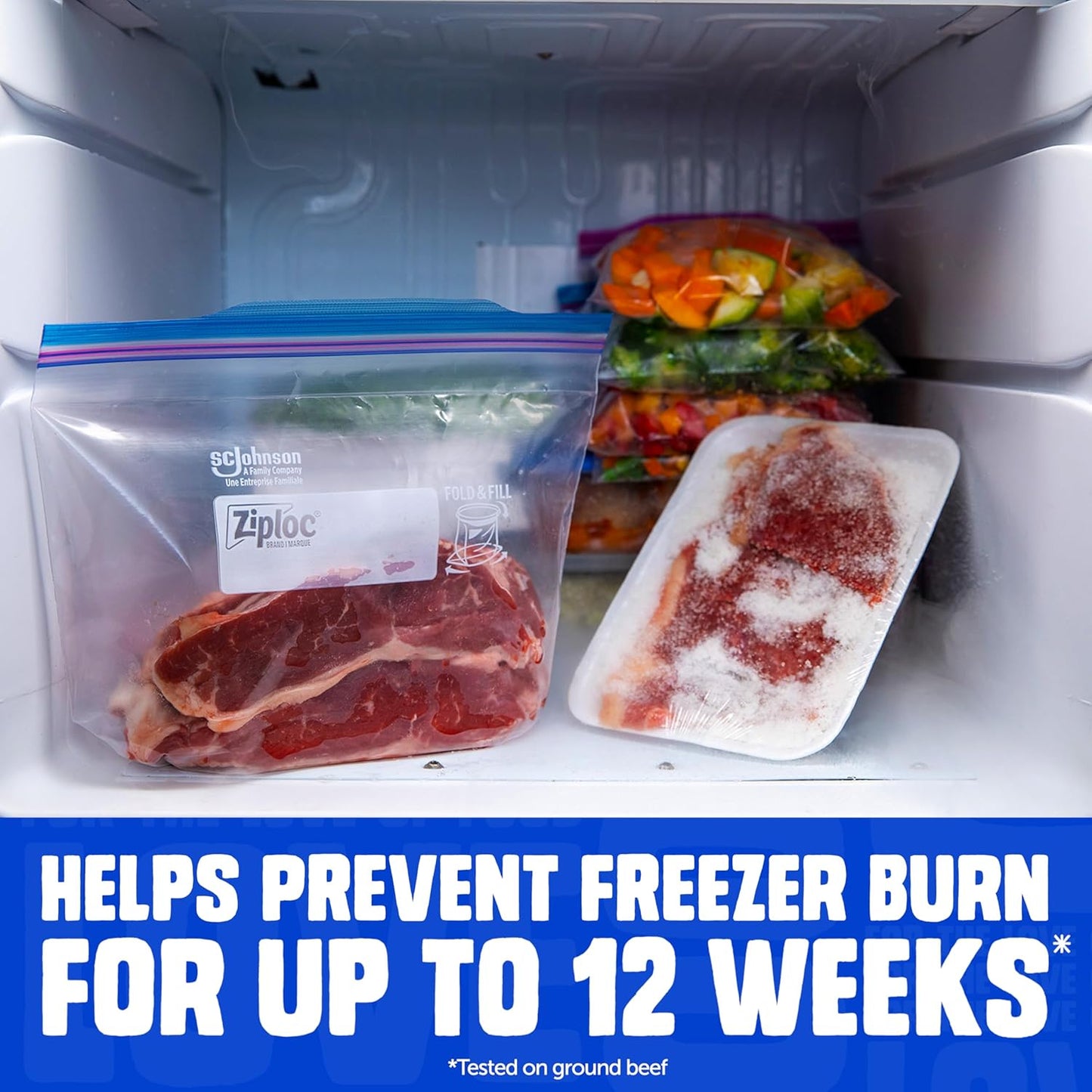 Ziploc Gallon Food Storage Freezer Bags, 132ct Total, Stay Open Design, Easy to Fill, 66 Count, 2 Pack, 132 Total