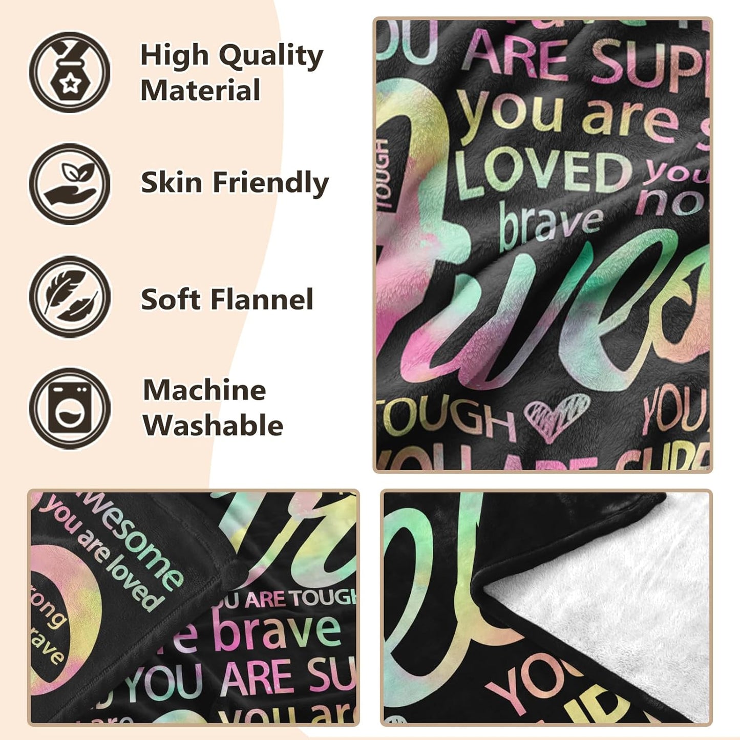 Get Well Soon Blanket – Super Soft Hug Throw for Post Surgery Recovery, Cancer Care & Hospital Gifts for Women & Men, Thinking of You Comfort Gifts 60"x50"