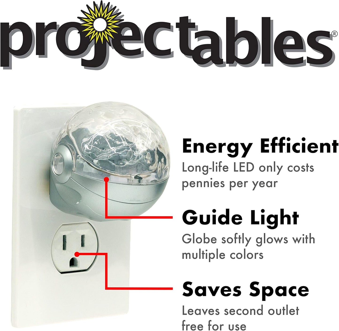 Projectables Space Nebula LED Night Light Projector, Color Changing Plug-In, Dusk-to-Dawn Sensor, Galaxy Projector Space Ideal for Children's Bedroom, Bathroom, Playroom 12355
