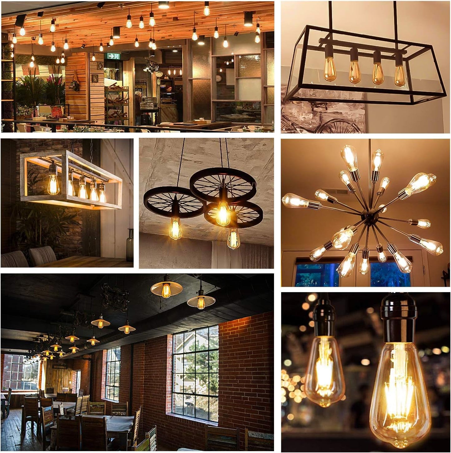 TOBUSA Dimmable LED Edison Light Bulbs 100W Incandescent Equivalent, Vintage Light Bulb 2700K Warm White(Amber Glass), ST64/ST21 LED Filament Bulbs 8W 1200LM, E26 Edison Bulb for Home, Reading 4-Pack