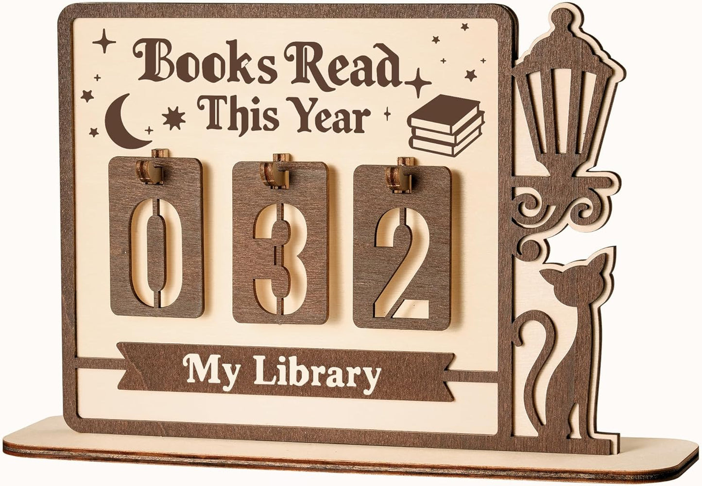 Books Read This Year Counter, Book Tracker for Bookshelf Decor, Book Lovers Gifts for Women Bookish Readers Teacher, Books Counter for Home Library Decor Wall Art Easter Basket Stuffers