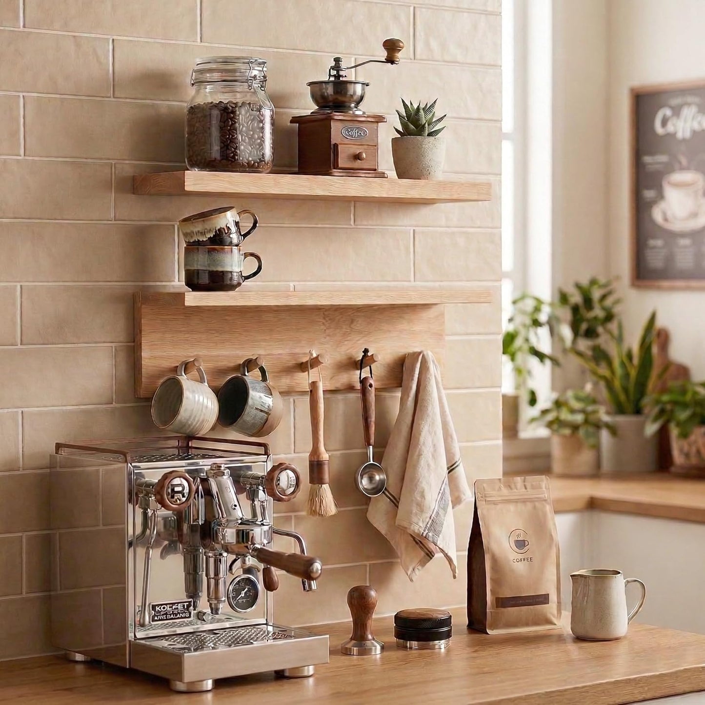 Floating Shelves Wall Mounted with Hooks Wood Coat Rack for Entryway Kitchen Bedroom Bathroom Living Room Wooden Shelf Storage Organizer for Book Photo Plant Clothes Hats Towel