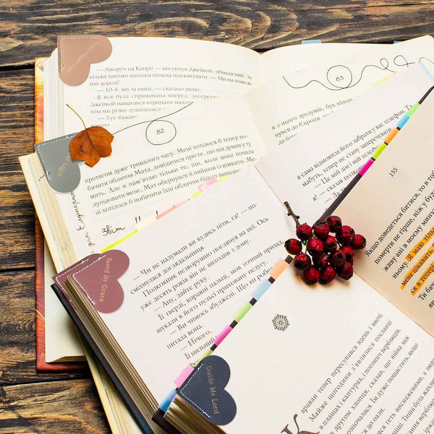 Kosiz 12 Pieces Christian Bible Verse Leather Heart Bookmark Bulk Cute Heart Page Corner Bookmark for Book Lovers Reading Accessories for Mother Women Teacher, 6 Styles